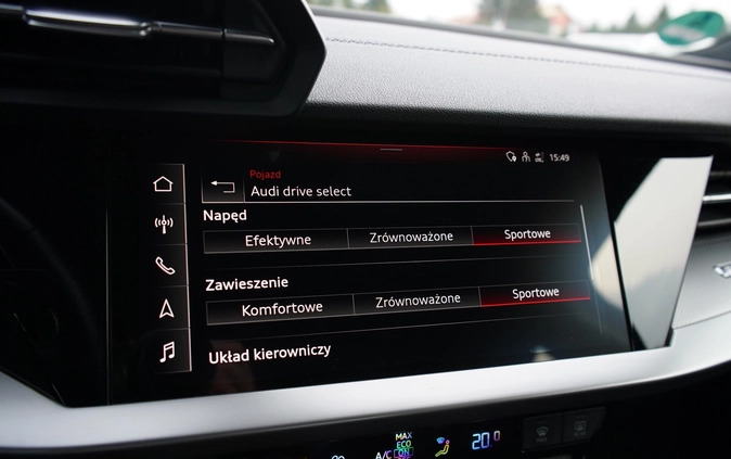 Audi S3 cena 166900 przebieg: 57150, rok produkcji 2020 z Trzebinia małe 254